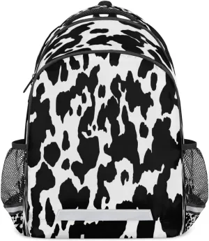 Cow Skin Pattern Laptop Backpack Lightweight College Backpack with Reflective Strip for Men Women Adult Casual Travel Hiking Gym Work Daypack