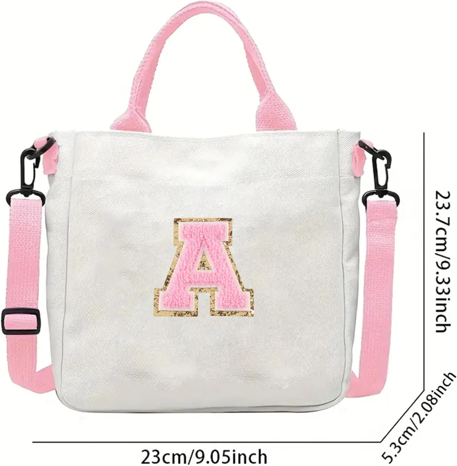 Crossbody Bag for Girls Initial Canvas Travel Messenger Bag Letter Birthday Present Teen Girls Holiday Present