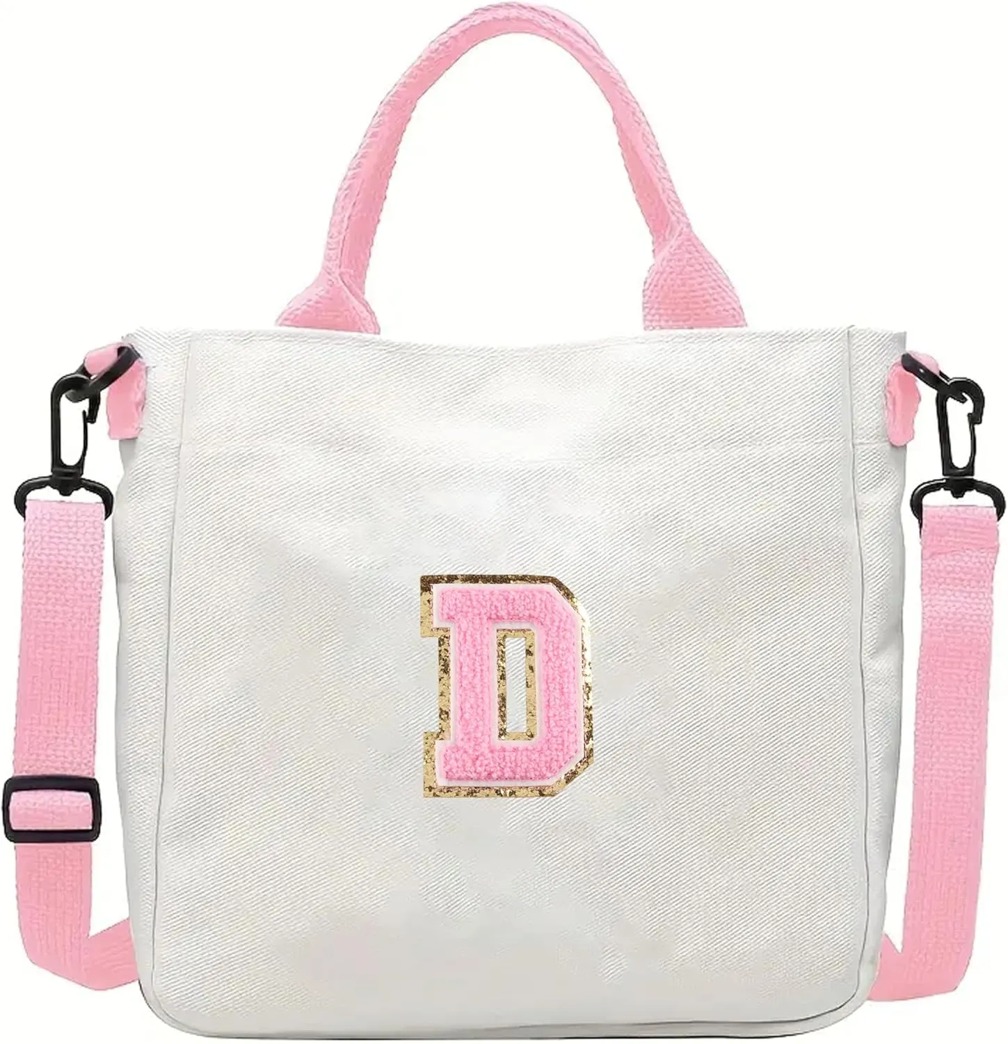 Crossbody Bag for Girls Initial Canvas Travel Messenger Bag Letter Birthday Present Teen Girls Holiday Present