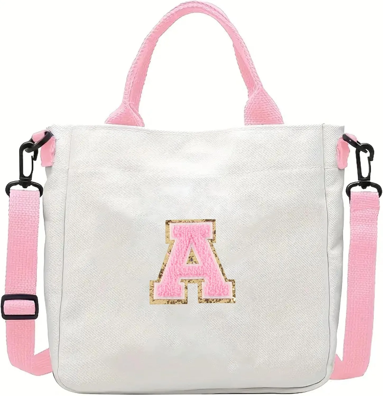 Crossbody Bag for Girls Initial Canvas Travel Messenger Bag Letter Birthday Present Teen Girls Holiday Present
