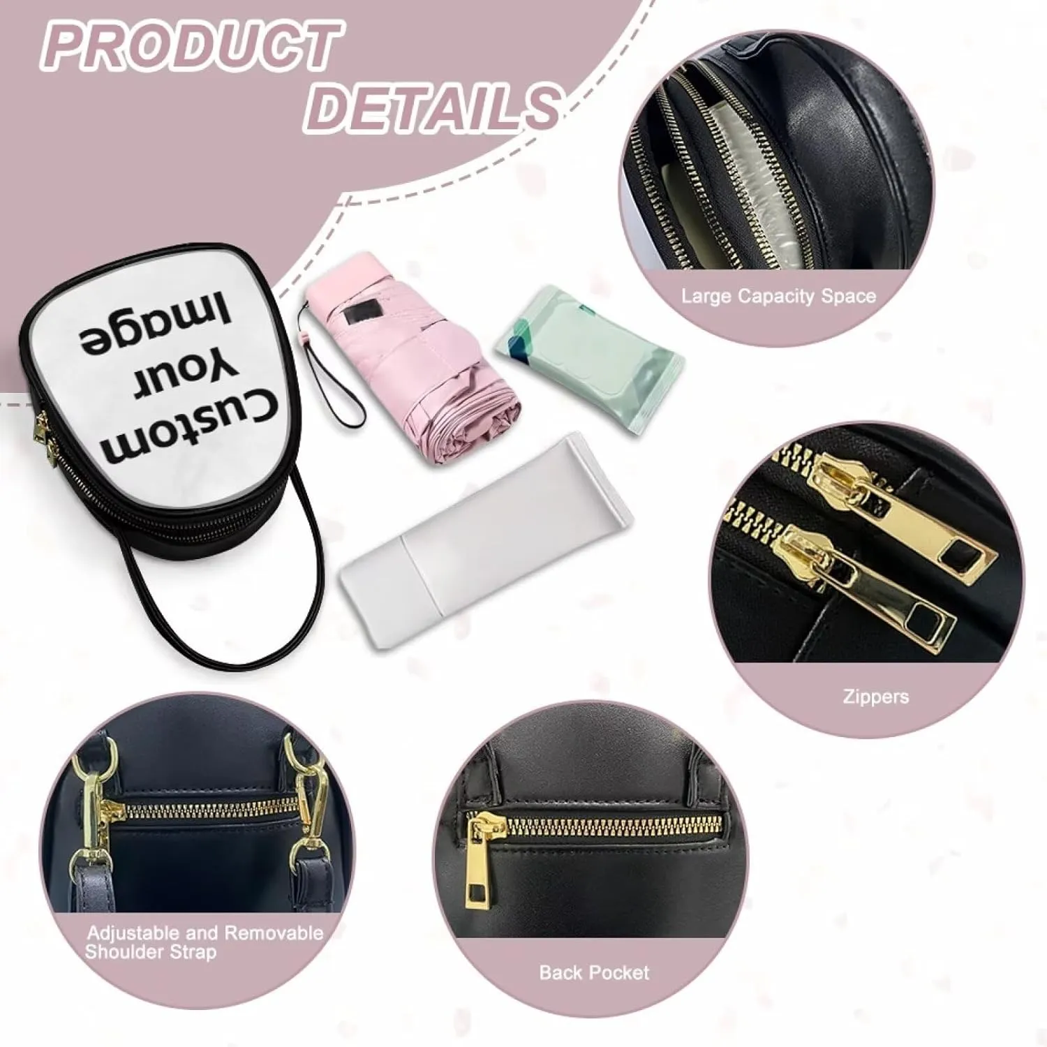 Crossbody Bag for Women Travel Double Layer Small Sling Bag for Women Crossbody Purse with Shoulder Strap