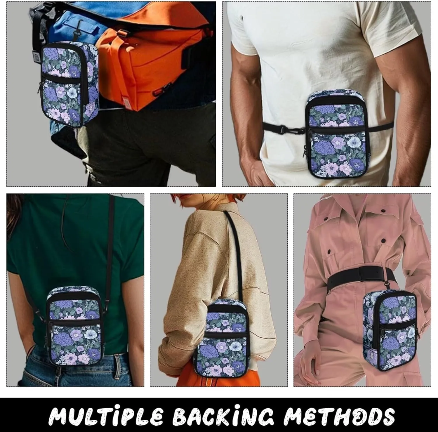 Crossbody Sling Bags Multiple Ways to Carry Fashion Waist Packs, Crossbody Bags, Belt Bag with Adjustable Strap