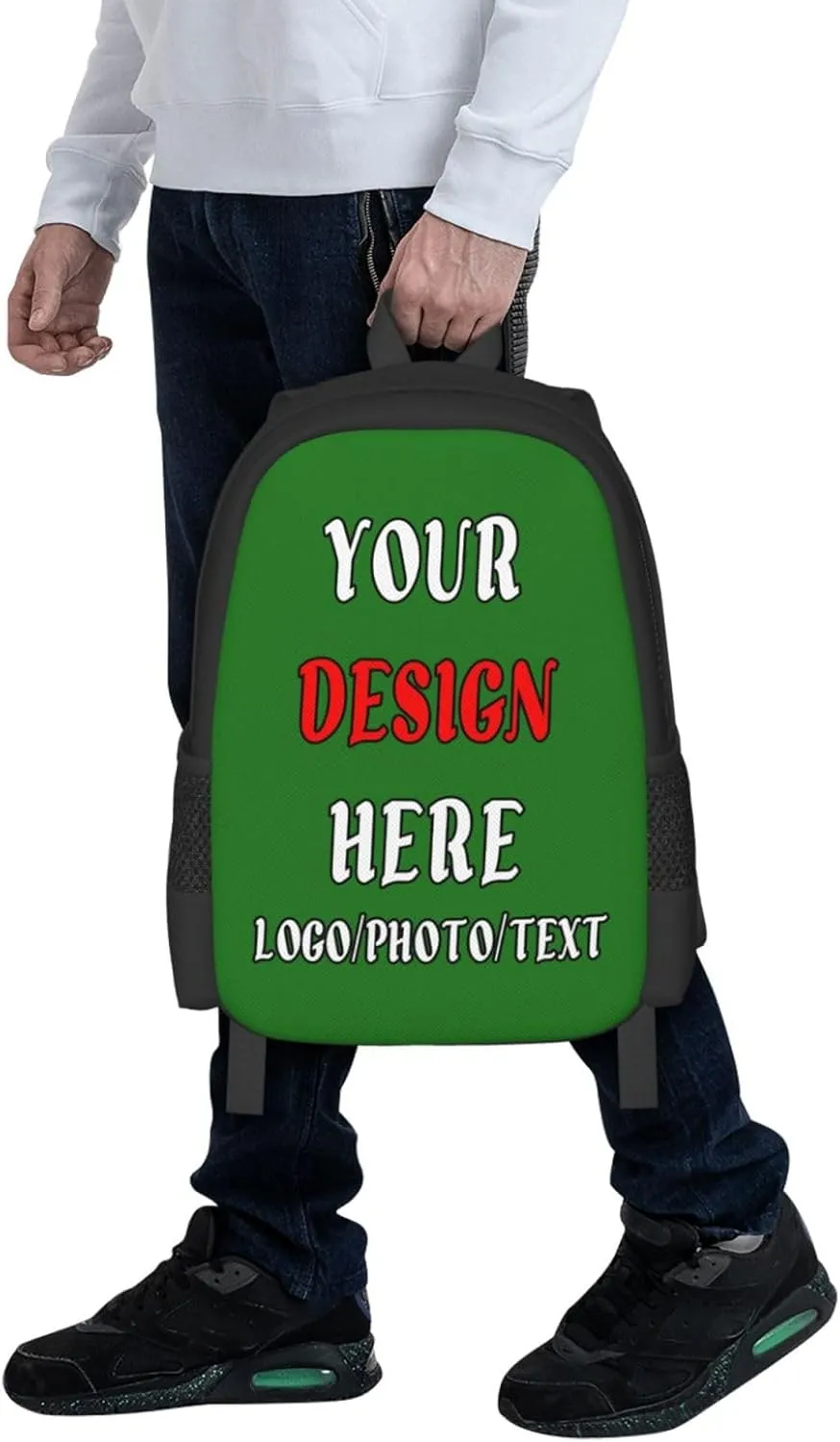 Customized Backpacks For Mens Womens,With Photo Text Customize Laptop Backpack Casual Travel Backpack