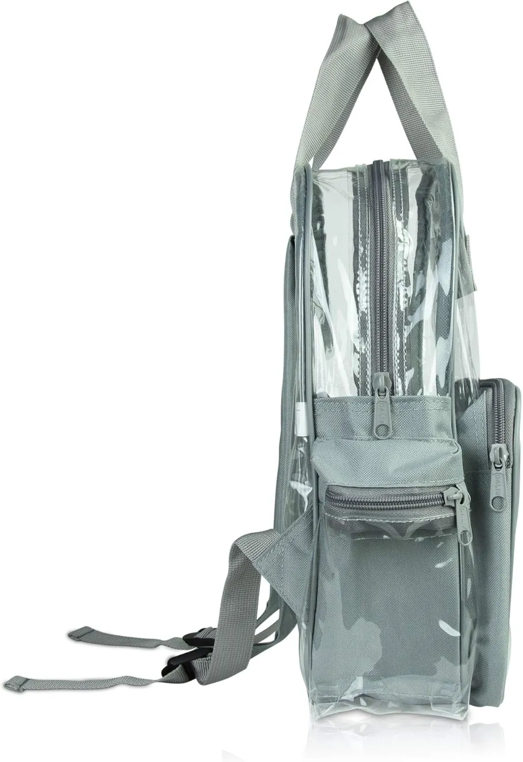 DALIX Clear Backpack for School Transparent Bags Girls Boys Light Gray 12 Pack