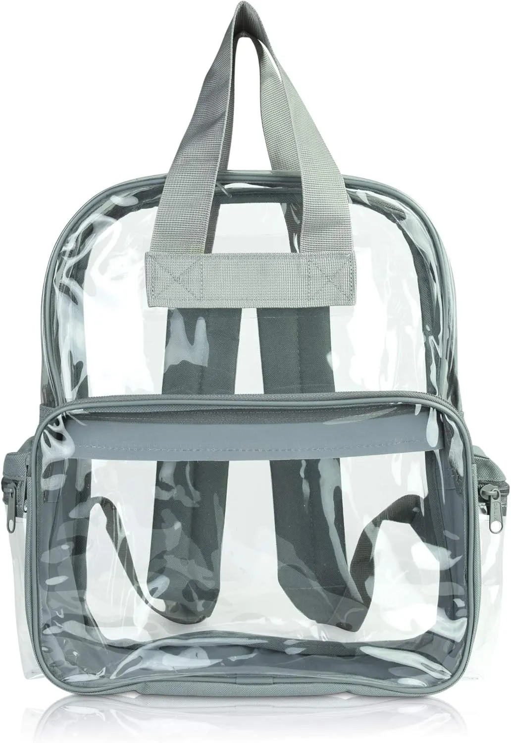 DALIX Clear Backpack for School Transparent Bags Girls Boys Light Gray 12 Pack