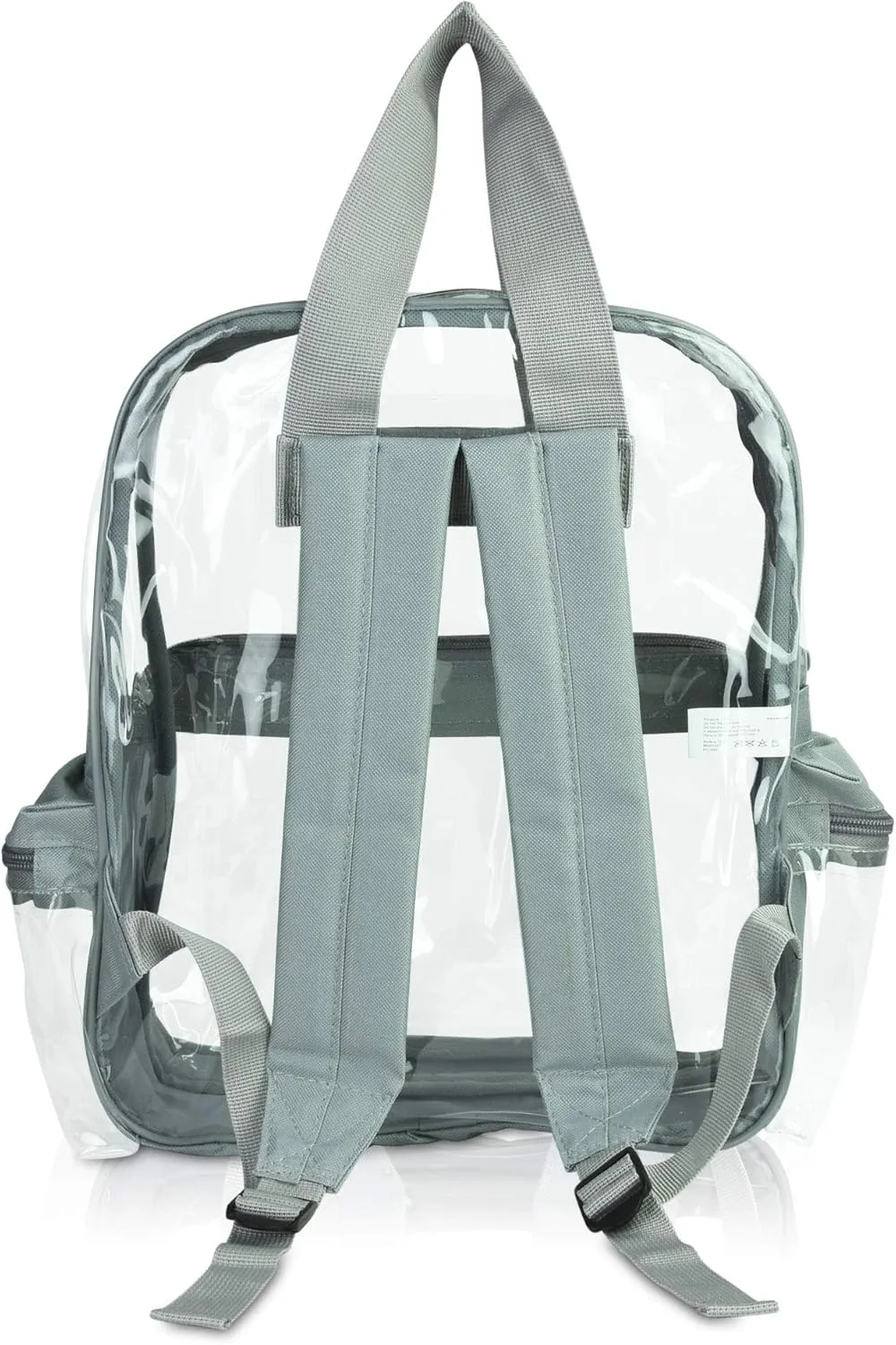 DALIX Clear Backpack for School Transparent Bags Girls Boys Light Gray 12 Pack