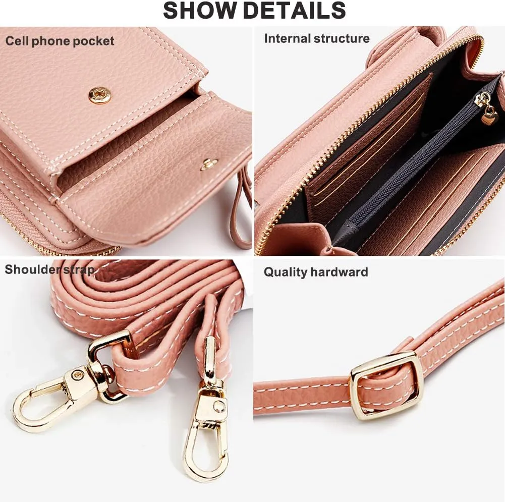 ELEOPTION Women Bag Crossbody Shoulder Bag Handbag PU Satchel Phone Wallet Purse Wallets Bags