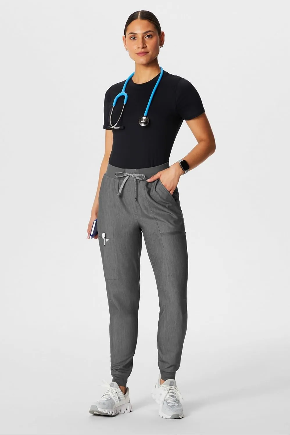 Fabletics Women's High Rise Active Scrub Jogger - MotionTech, 4-Way Stretch, Pocket-Packed, Lightweight, Semi-Slim Fit