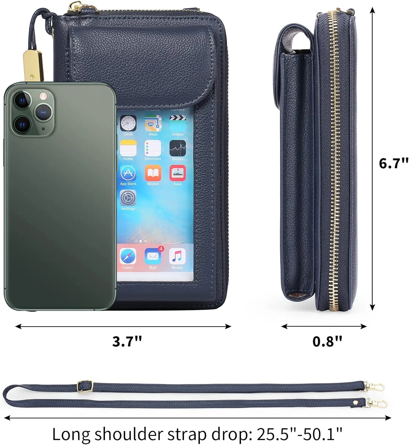 FALAN MULE Small Cell Phone Crossbody Bag Purse for Women, PU Leather Wallet Purse