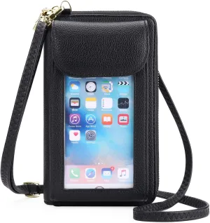 FALAN MULE Small Cell Phone Crossbody Bag Purse for Women, PU Leather Wallet Purse