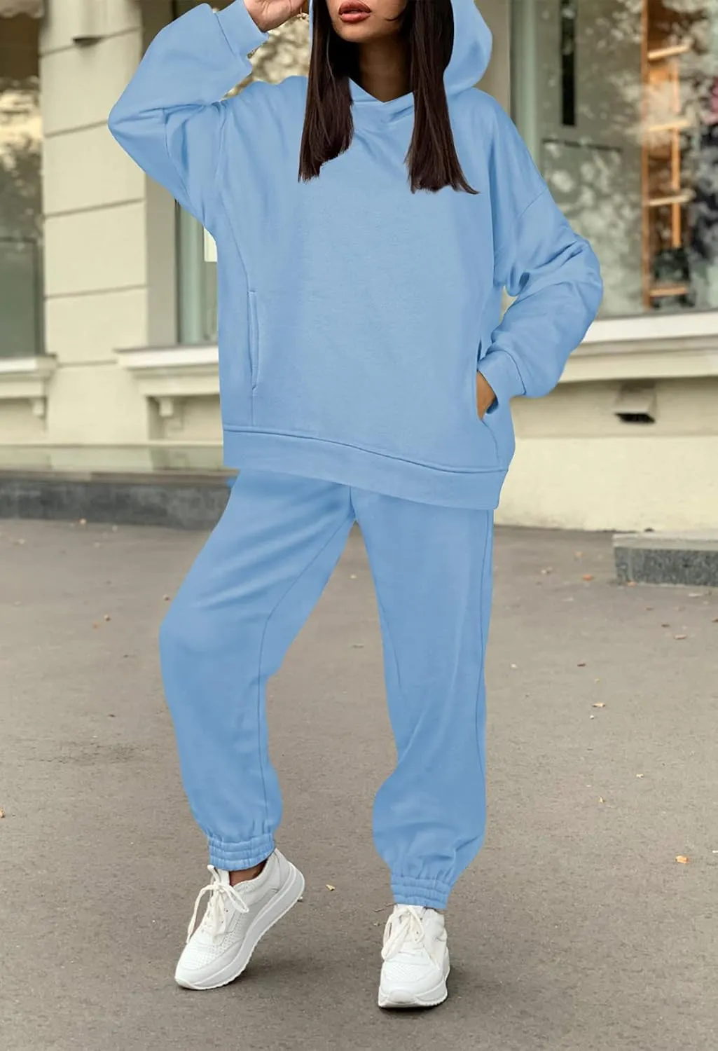 Fixmatti Women Hoodies Tracksuit Long Sleeve Sweatshirts Jogger Pant 2 Piece Outfits