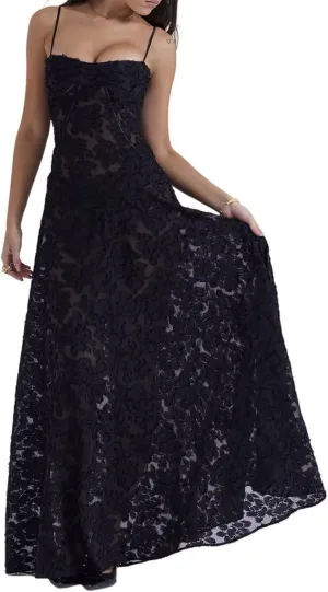 Floral Dress Long Spaghetti Strap Maxi Dress Formal Floral Cocktail Dresses for Women NA132