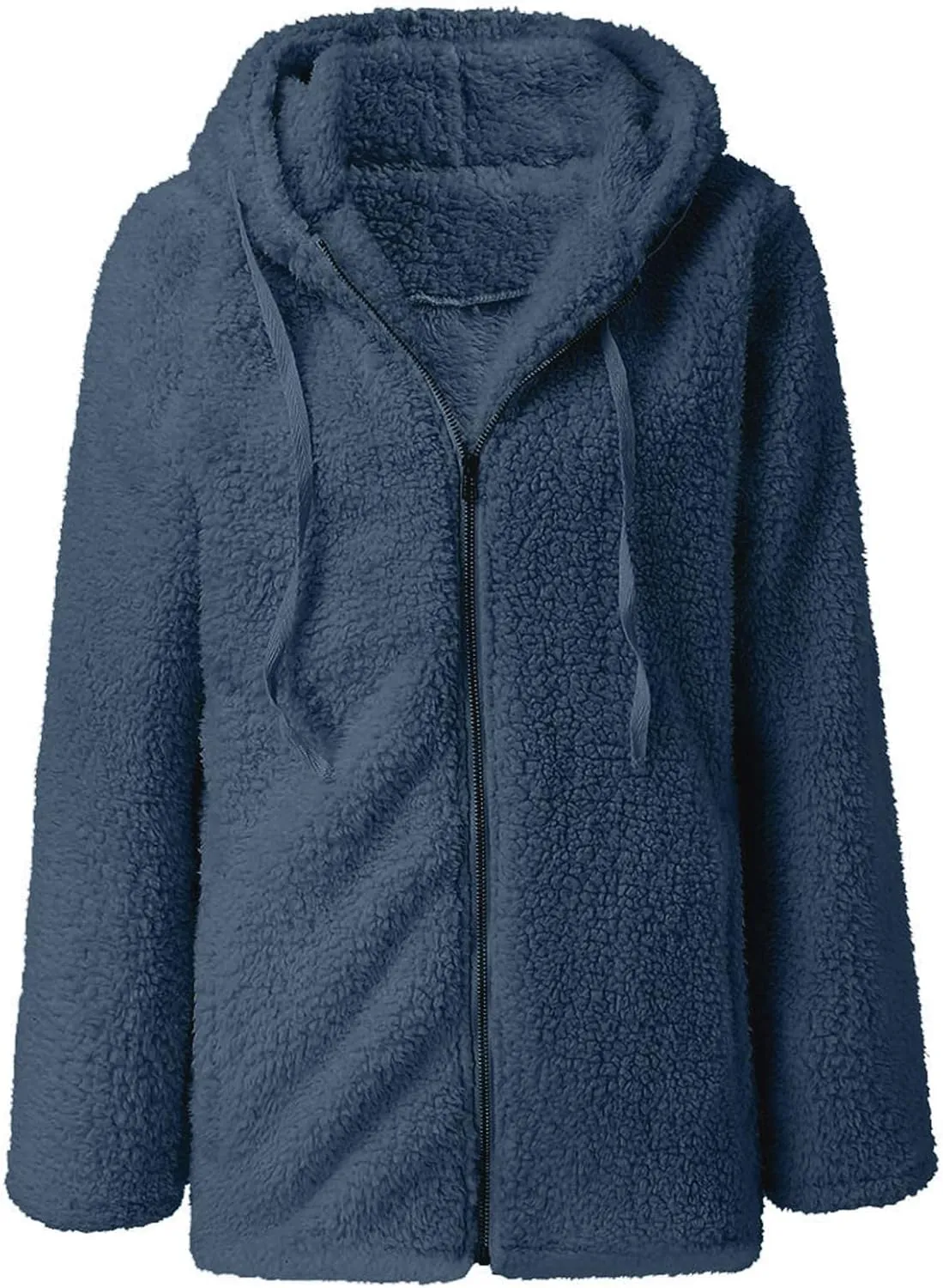 Fuzzy Fleece Jacket for Women Fall Winter Warm Shaggy Teddy Coats Oversized Zip Up Faux Fur Sherpa Hoodies Outwear