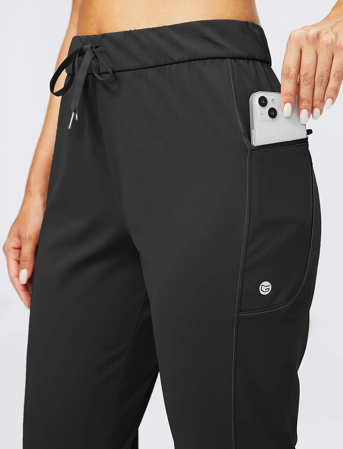 G Gradual Women's Joggers Pants with Zipper Pockets Stretch Tapered Athletic Joggers for Women Lounge, Jogging, Workout