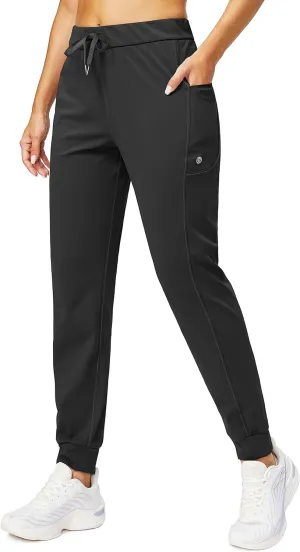 G Gradual Women's Joggers Pants with Zipper Pockets Stretch Tapered Athletic Joggers for Women Lounge, Jogging, Workout