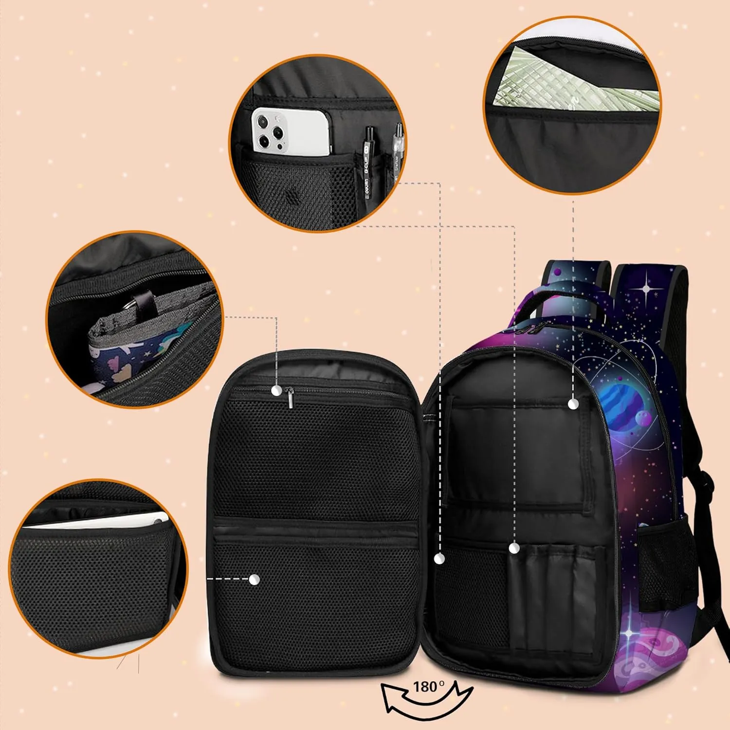 Game Backpack Set for Boys, Gaming Backpack 3 Pack, Boy Backpack Lunch Box, and Pencil Bag for Kids Teens Elementary Middle School Large Capacity Game School Bag 17" Travel Back Pack