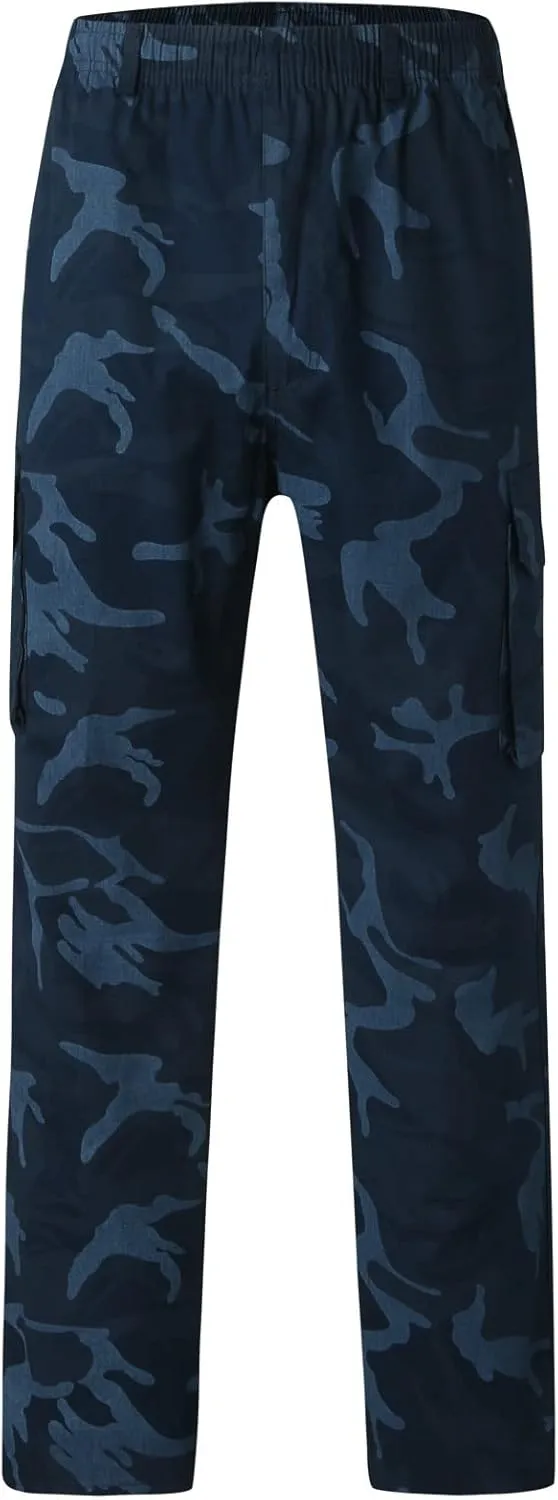 GIERIDUC Men's Fleece Cargo Sweatpants Big and Tall Cargo Pants for Men Half Long Half Short Pants Mens Wide Corduroy Pants