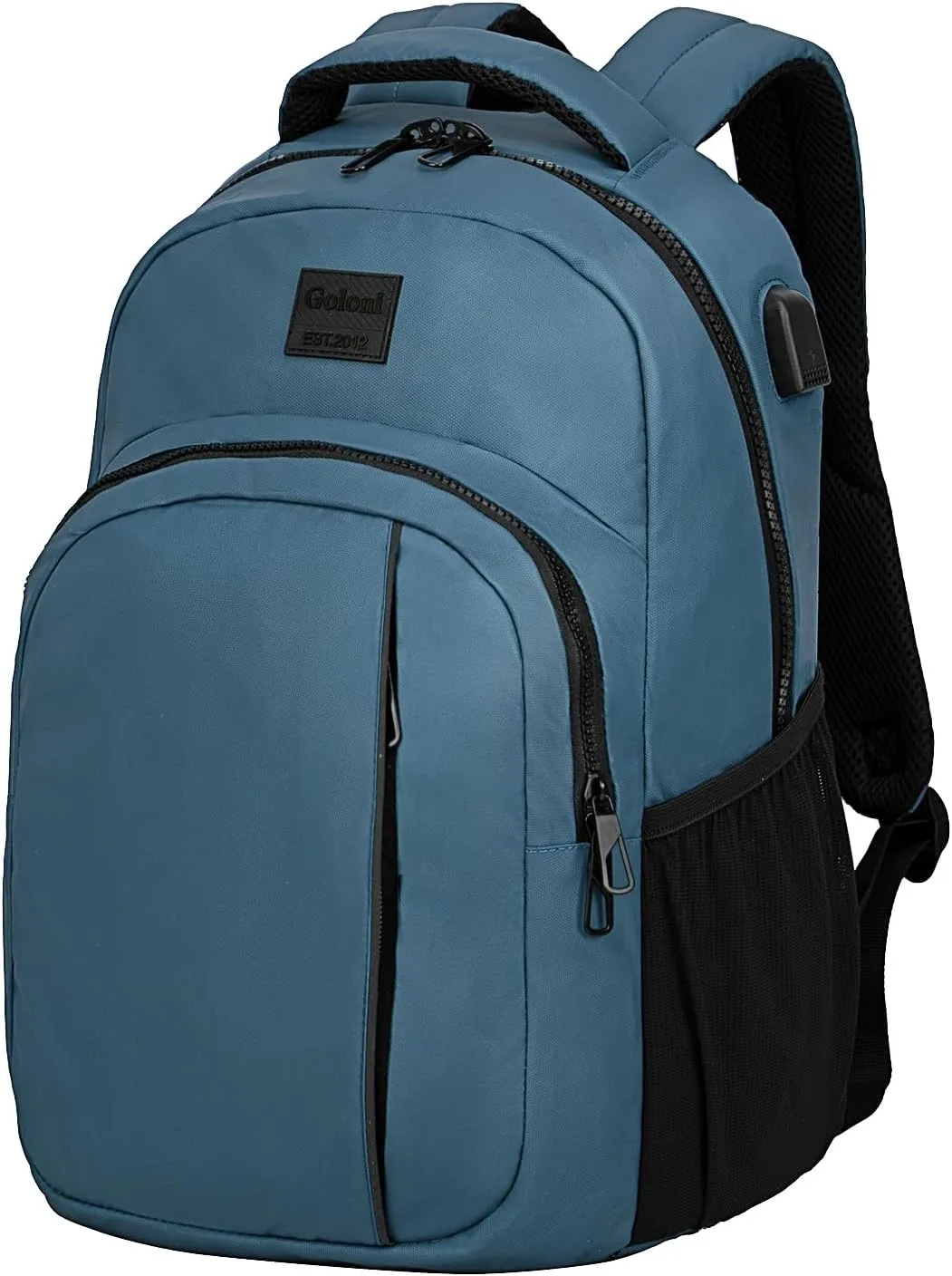 Goloni 15.6 Travel Laptop Backpack with USB Charging Port, Men Man Women Back Pack,Work,Casual College,High Schol Book Bag for Teens Lightweight Waterproof Casual Notebook Bag,Blue