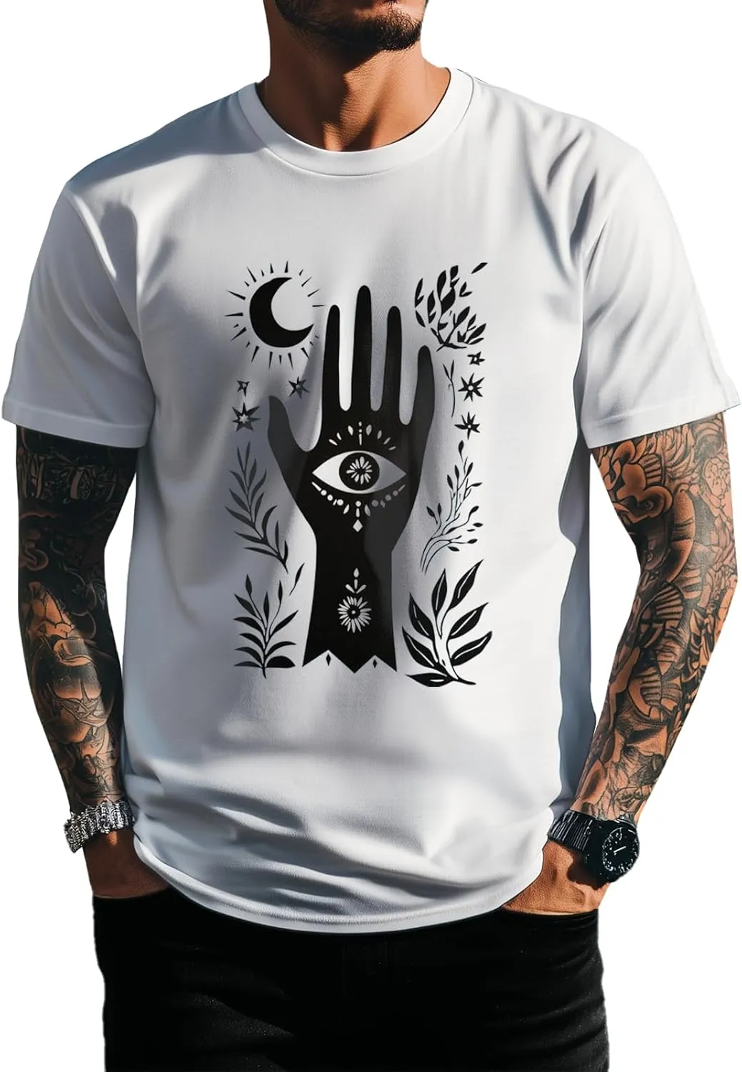 Graphic T-Shirts for Men Short Sleeve Cotton Casual Erater Shirt Big and Tall Lightweight Summer Tops