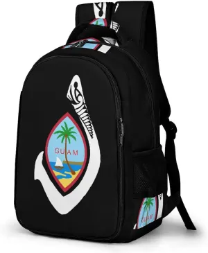 Guam Seal with Hook Laptop Backpack Multiple Compartments Travel Backpack Casual Shoulder Bag Fashion Computer Bag for Work Shopping