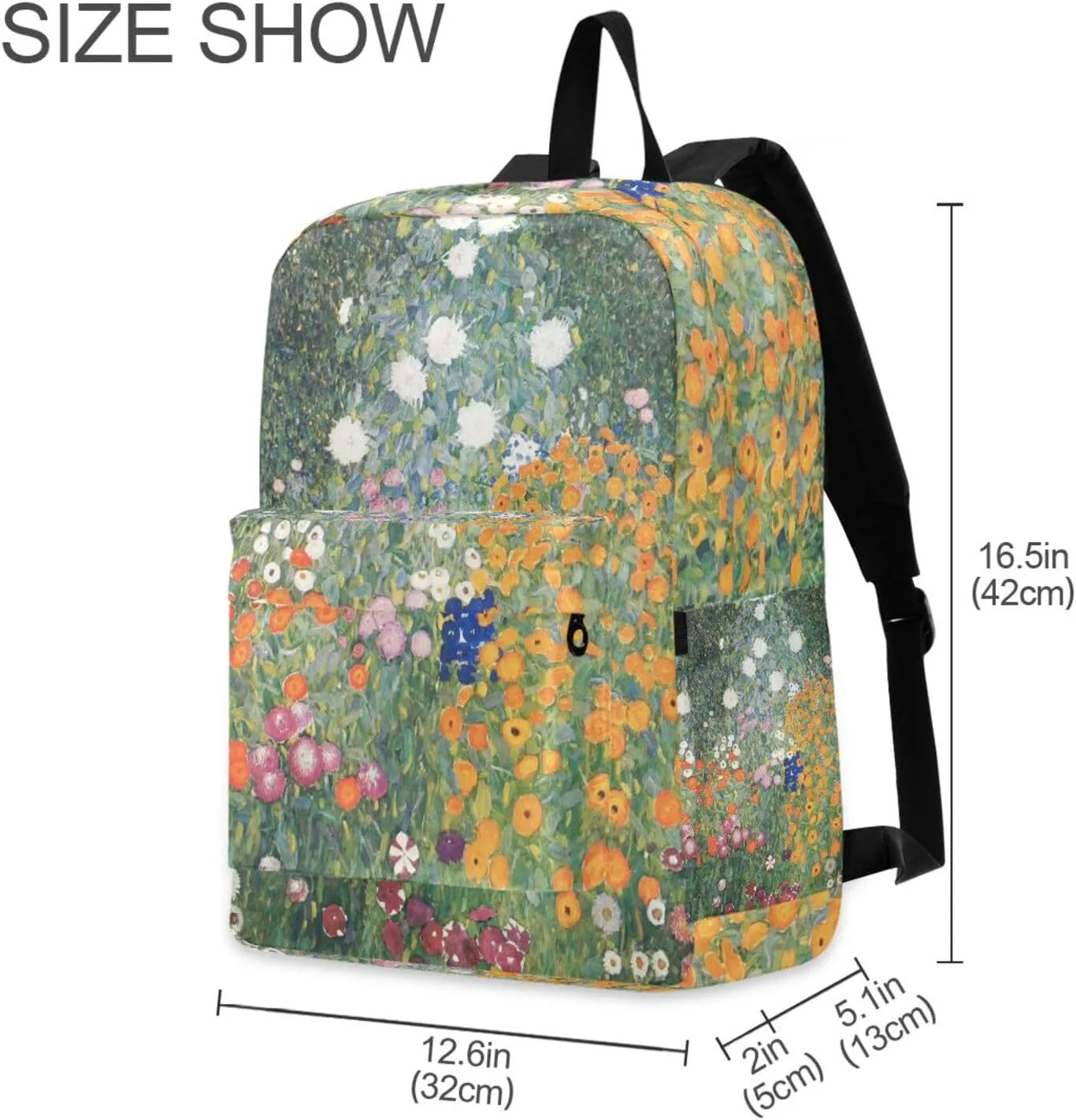Gustav Klimt Flower Garden Backpacks For Teen Girls Boys School Bookbag
