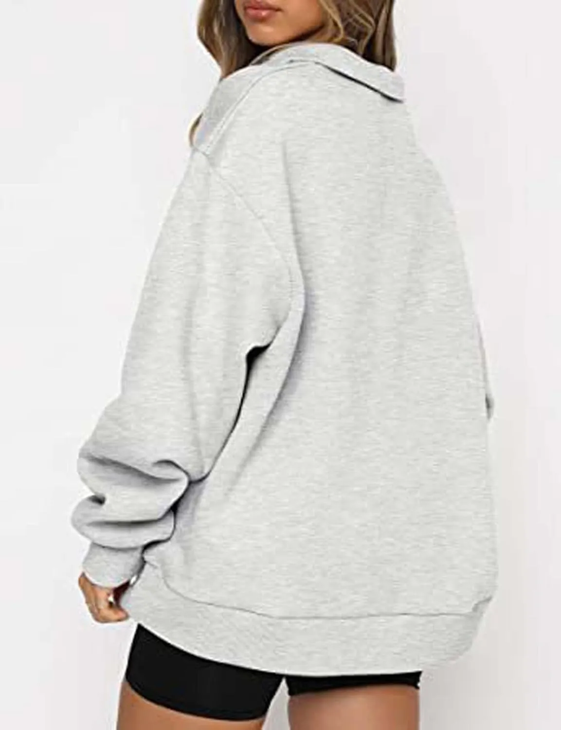 Half Zip Oversized Sweatshirt for Women Quarter Zip Hoodie Pullover Long Sleeve Sweater Teen Girls Fall Y2K Clothes