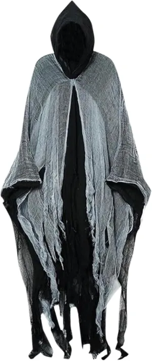 Halloween Cloak Adult Cosplay Witch Costumes Scary Prank Props Medieval Renaissance Hooded Robe Cape
