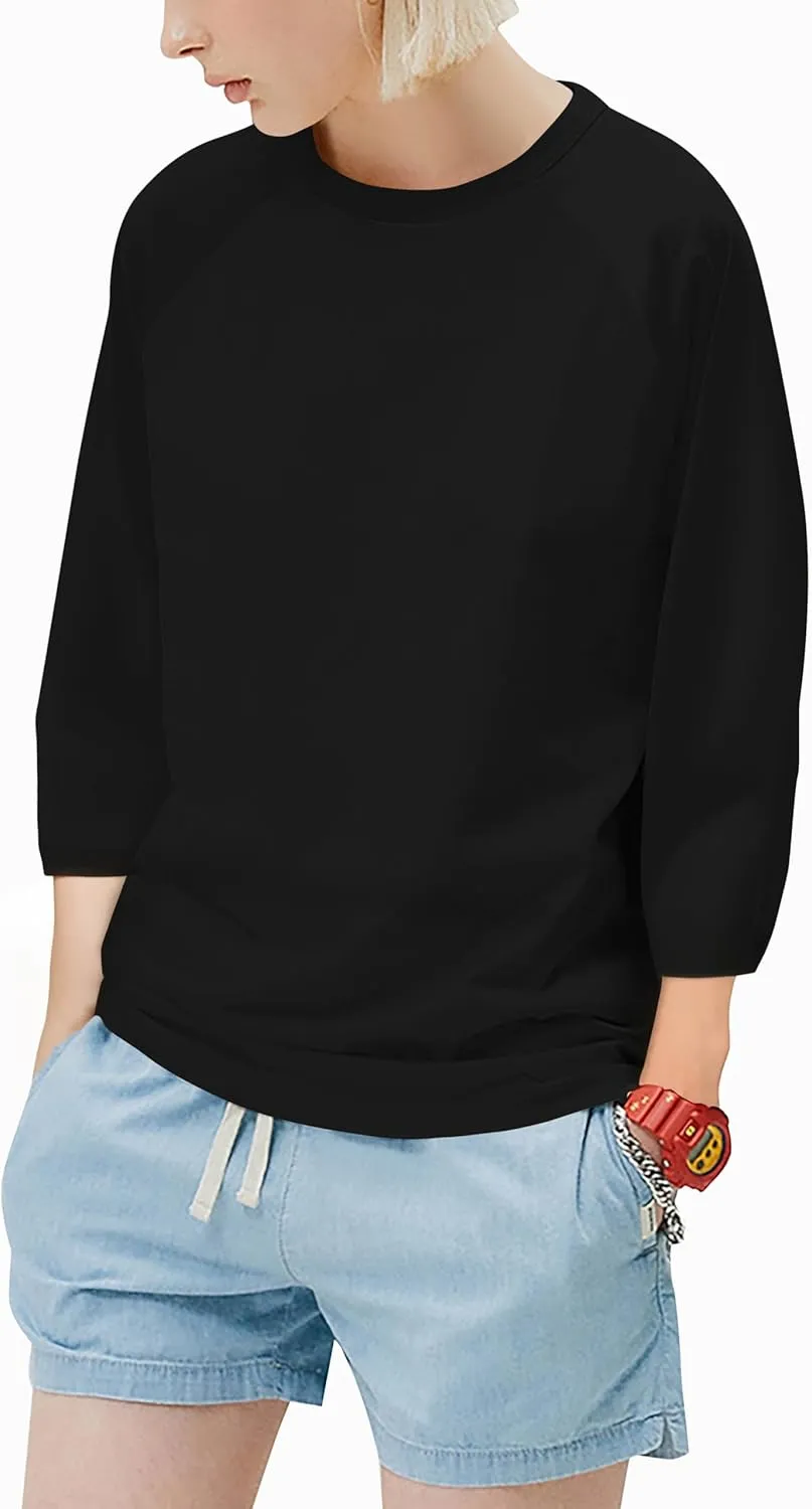 Hat and Beyond Mens Vintage Baseball Raglan 3/4 Sleeve Plain Casual Tee Basic Active T Shirts
