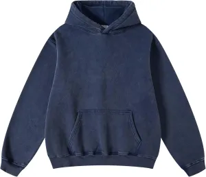 hathne Men's Oversized Hoodies Sweatshirt Cotton Wash Hooded Baggy Pullover Hoodies Vintage Winter Spring