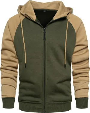 Hoodies for Men Zip Up Hoodie Drawstring Casual Long Sleeve Pocket Hooded Sweatshirts
