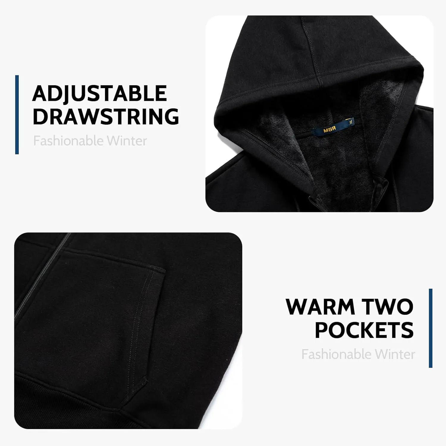 Hoodies for Men Zip Up Hoodie Drawstring Casual Long Sleeve Pocket Hooded Sweatshirts