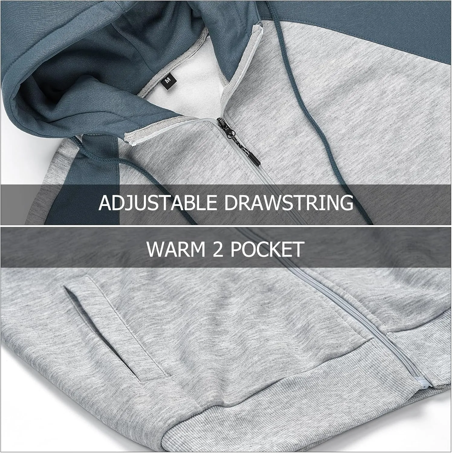 Hoodies for Men Zip Up Hoodie Drawstring Casual Long Sleeve Pocket Hooded Sweatshirts