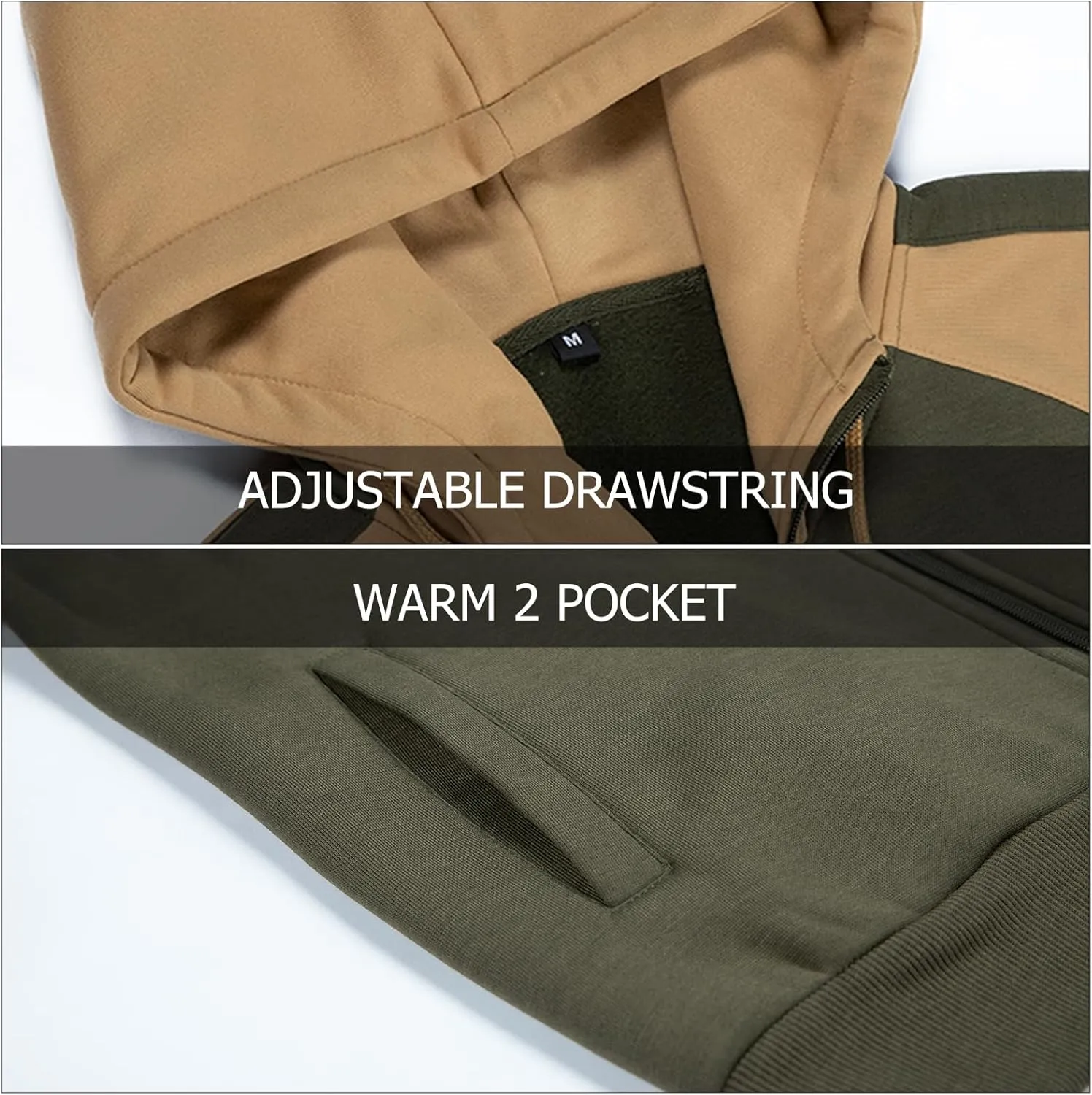 Hoodies for Men Zip Up Hoodie Drawstring Casual Long Sleeve Pocket Hooded Sweatshirts