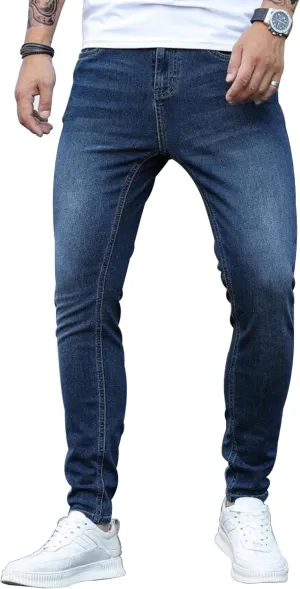 HUNGSON Skinny Jeans for Men Stretch Slim Fit Ripped Distressed
