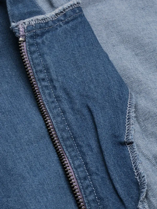 Ice Blue Denim Crop Jackets