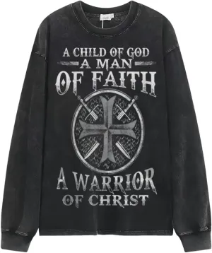I'm A Christian I am not Perfect I Make Mistakes Vintage Long-Sleeved Denim Jacket Shirt Men's Round Neck Sports T-Shirt