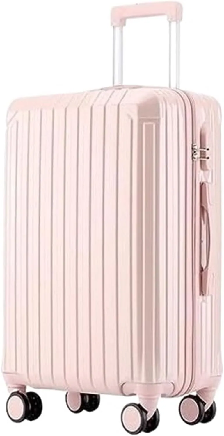 IRYZE Lightweight Suitcase Suitcase With Spinner Wheels Hardshell Lightweight Rolling For Business Travel Suitcase Carry on Luggage (Color : Pink, Size : 22in)