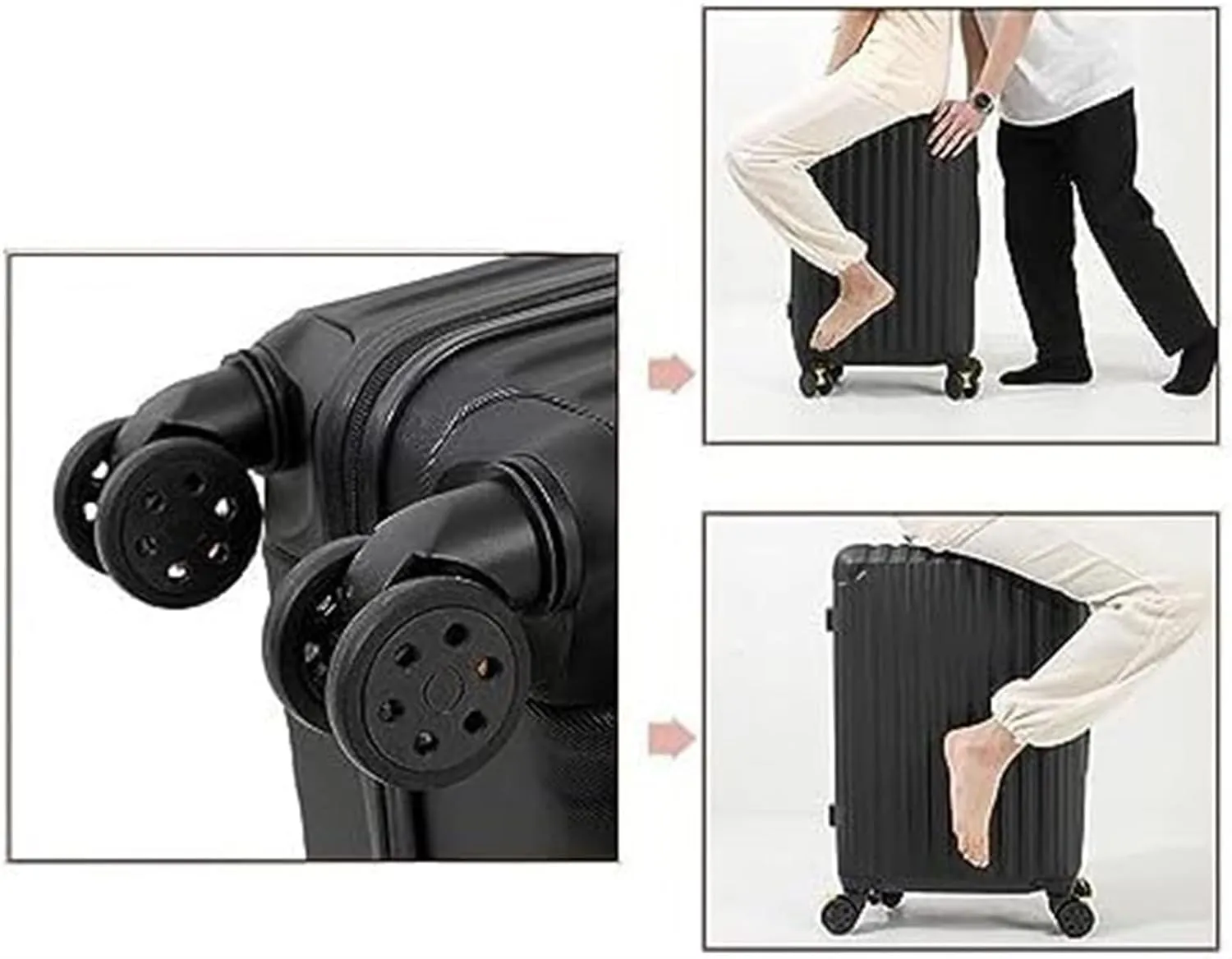 IRYZE Lightweight Suitcase Suitcase With Spinner Wheels Hardshell Lightweight Rolling For Business Travel Suitcase Carry on Luggage (Color : Pink, Size : 22in)