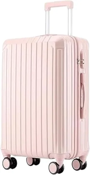 IRYZE Lightweight Suitcase Suitcase With Spinner Wheels Hardshell Lightweight Rolling For Business Travel Suitcase Carry on Luggage (Color : Pink, Size : 22in)