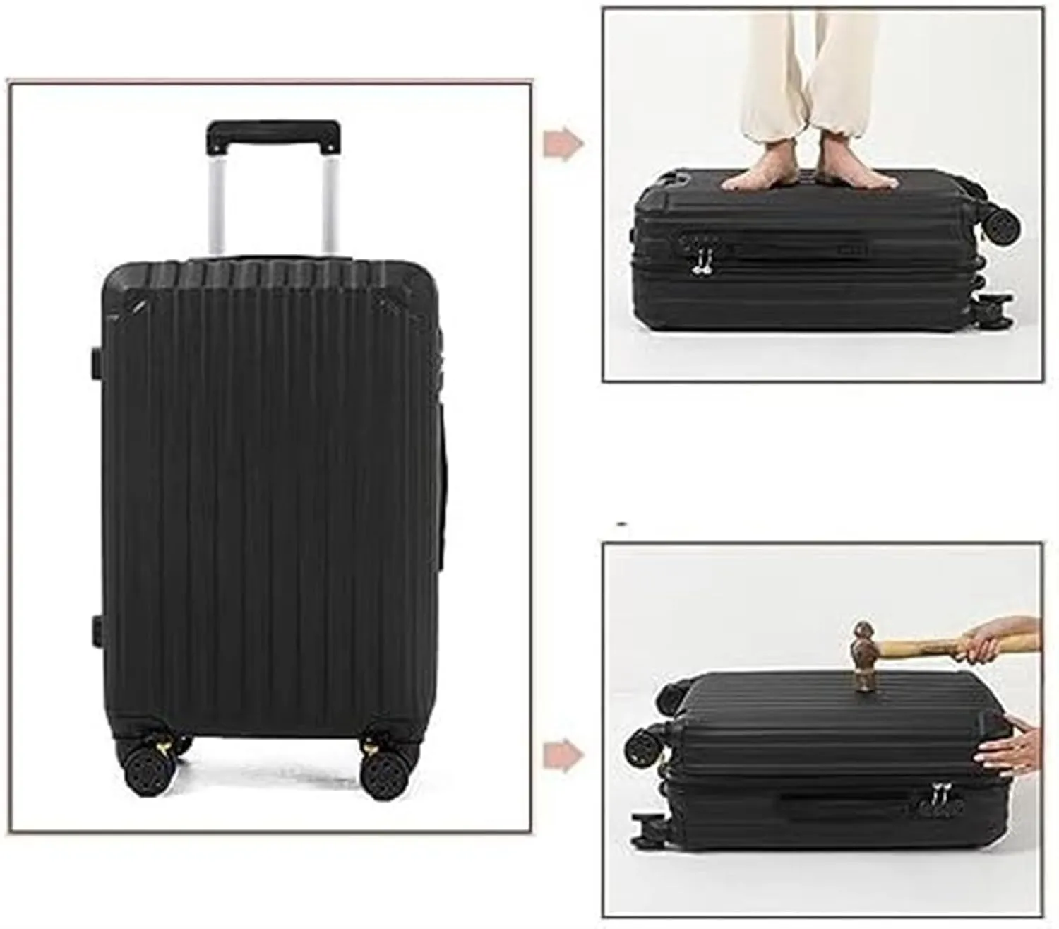IRYZE Lightweight Suitcase Suitcase With Spinner Wheels Hardshell Lightweight Rolling For Business Travel Suitcase Carry on Luggage (Color : Pink, Size : 22in)