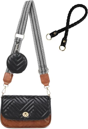 JEEHAN Quilted Crossbody Bags for women Designer Shoulder Handbags Small Purse