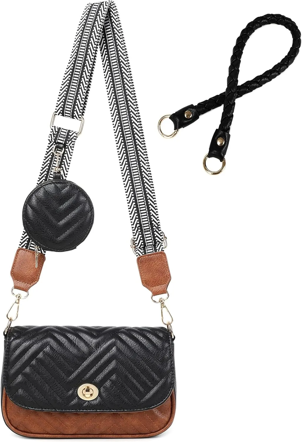 JEEHAN Quilted Crossbody Bags for women Designer Shoulder Handbags Small Purse