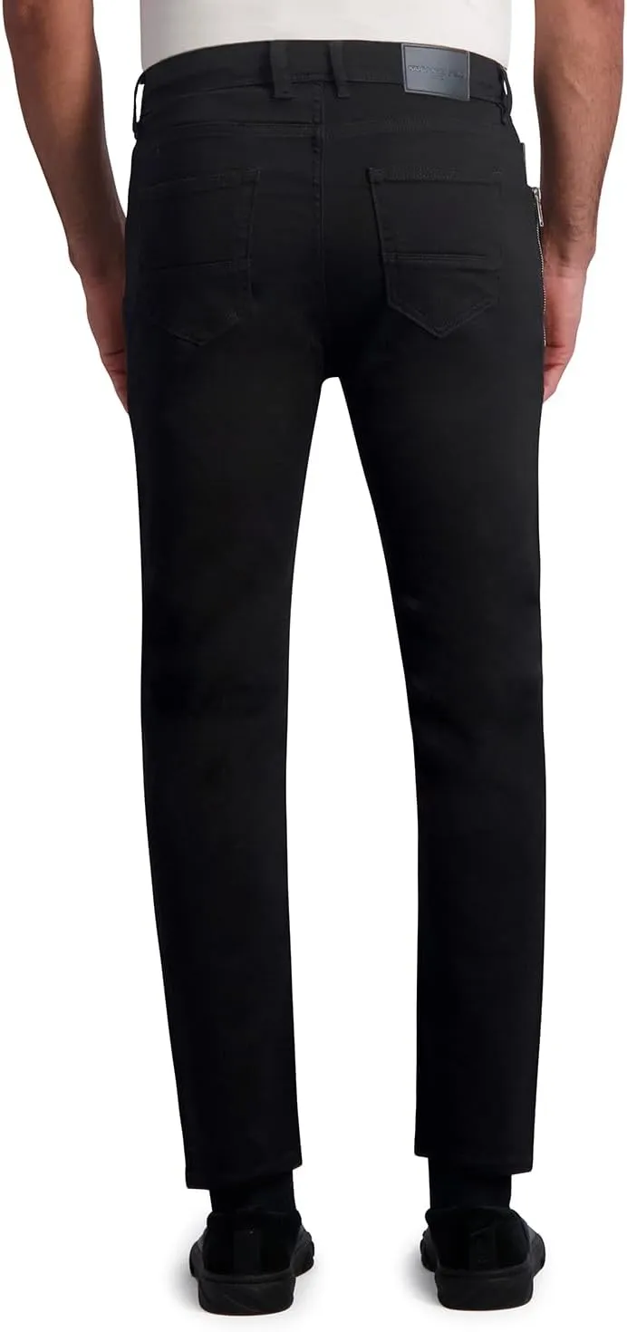 Karl Lagerfeld Paris Men's Leather Pocket Exposed Zipper Pant