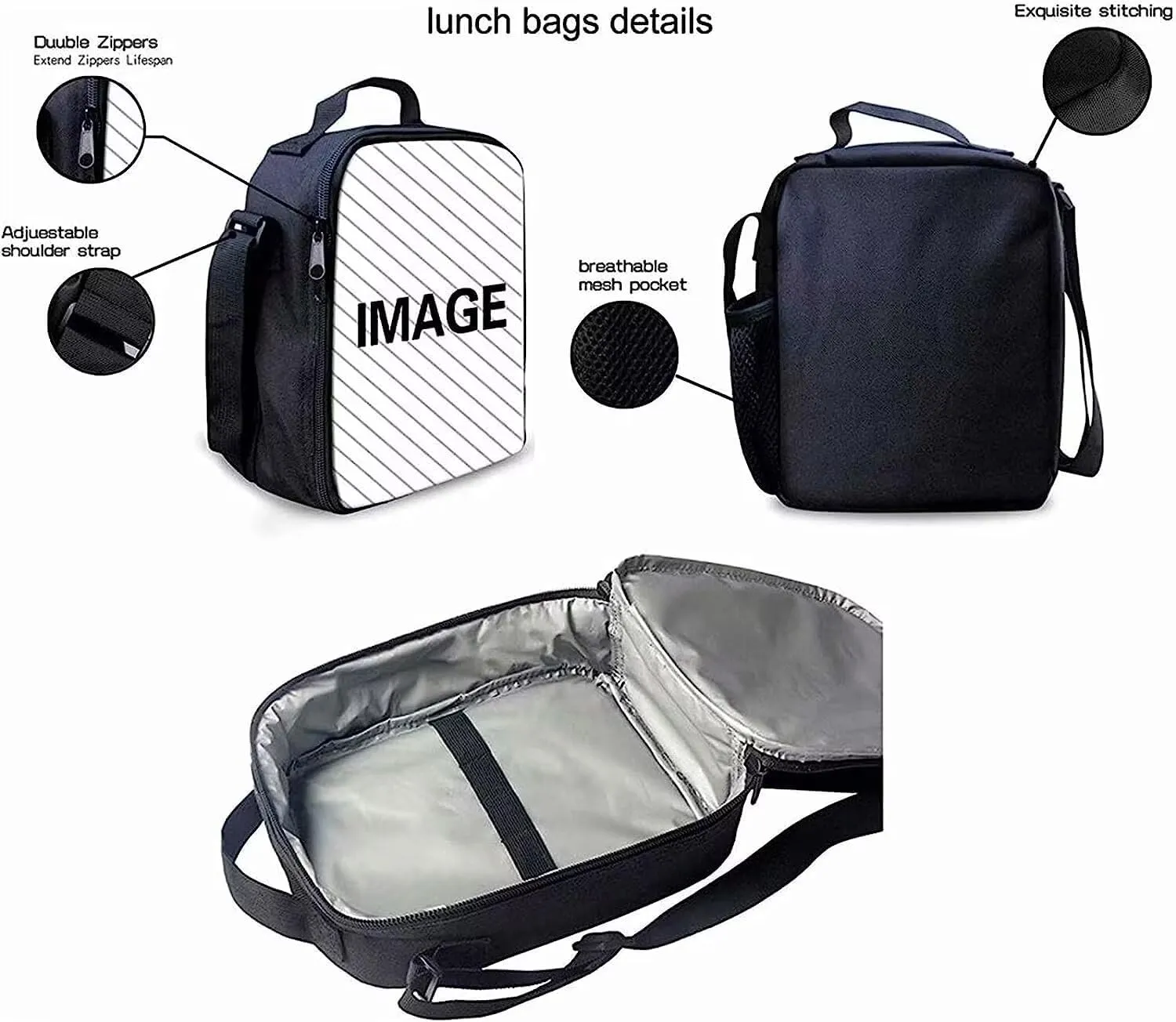 KEIAHUAN Chicken Pattern School Backpack for Kids with Lunch Box and Pencil Case Knapsacks Shoulder Backpack Primary School Bag 3 Pieces