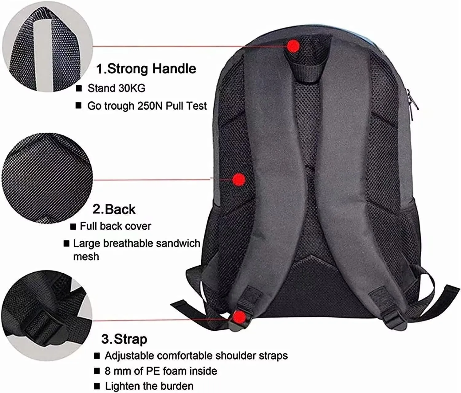 KEIAHUAN Chicken Pattern School Backpack for Kids with Lunch Box and Pencil Case Knapsacks Shoulder Backpack Primary School Bag 3 Pieces