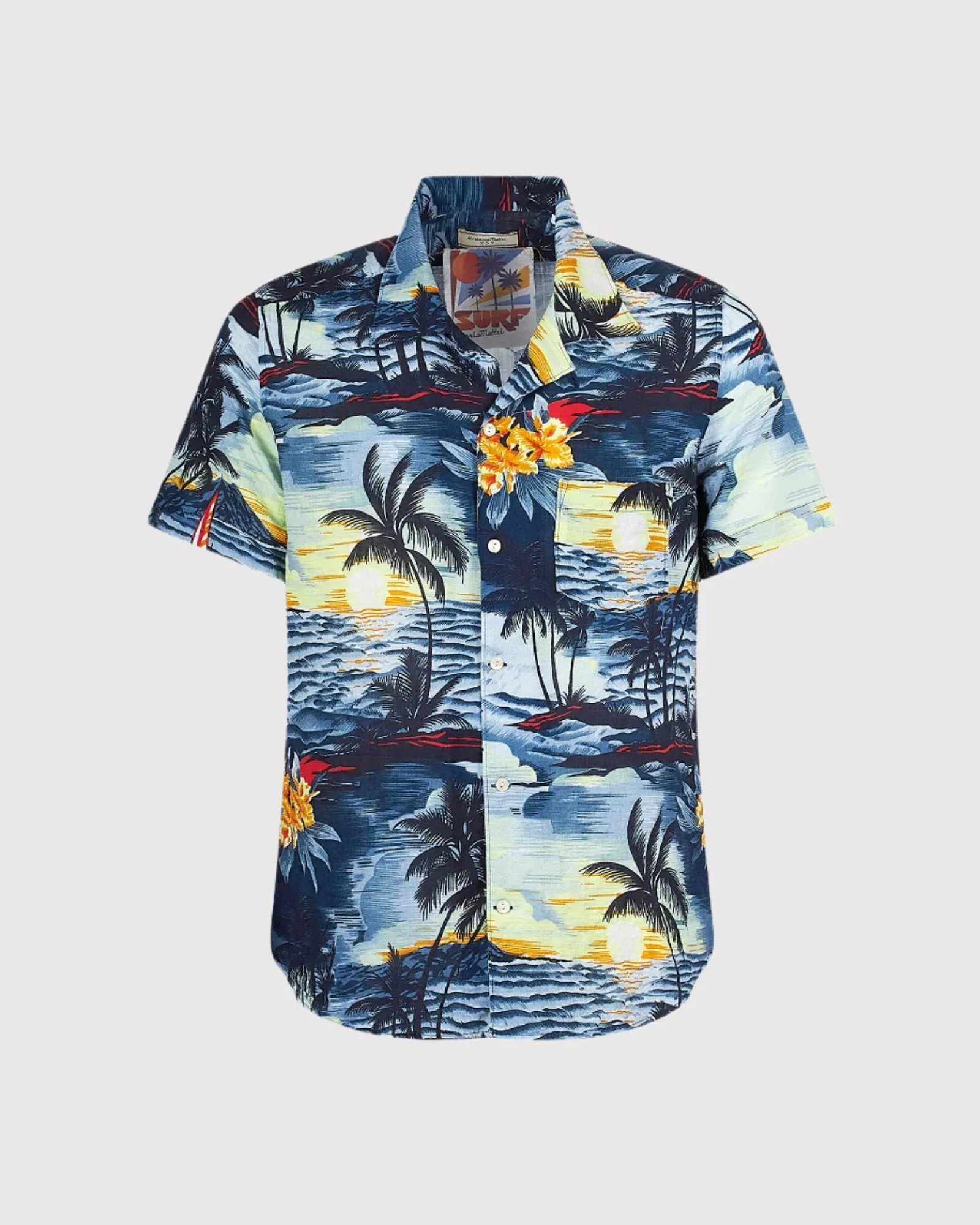 Kortrmet Palm Skjorte Bl