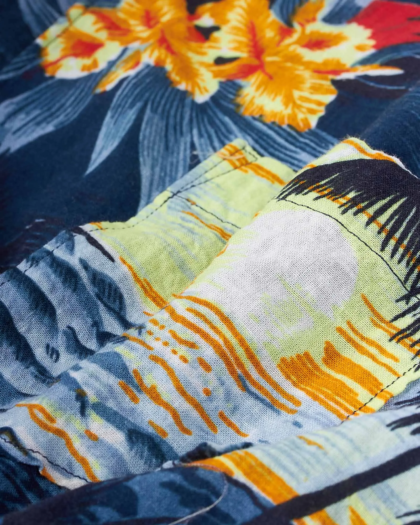 Kortrmet Palm Skjorte Bl