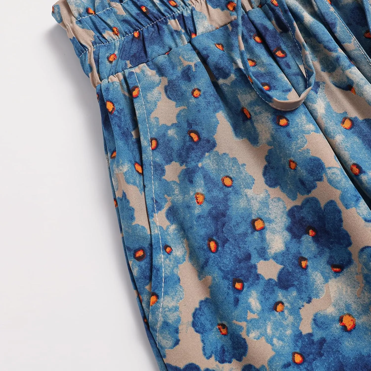 Ladies High Waist Printed Skirt Elastic Waist Casual A-Shaped Skirt in Spring Summer and Autumn
