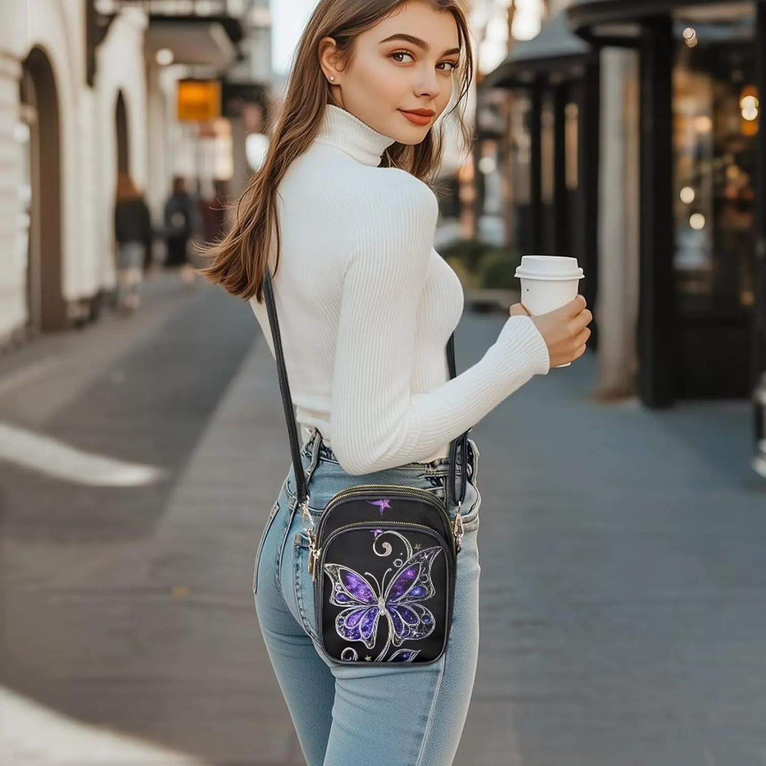 Leather Satchel Bags for Women Crossbody Mini Messenger Bag for Cell Phone Travel Outdoor Hiking