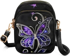 Leather Satchel Bags for Women Crossbody Mini Messenger Bag for Cell Phone Travel Outdoor Hiking